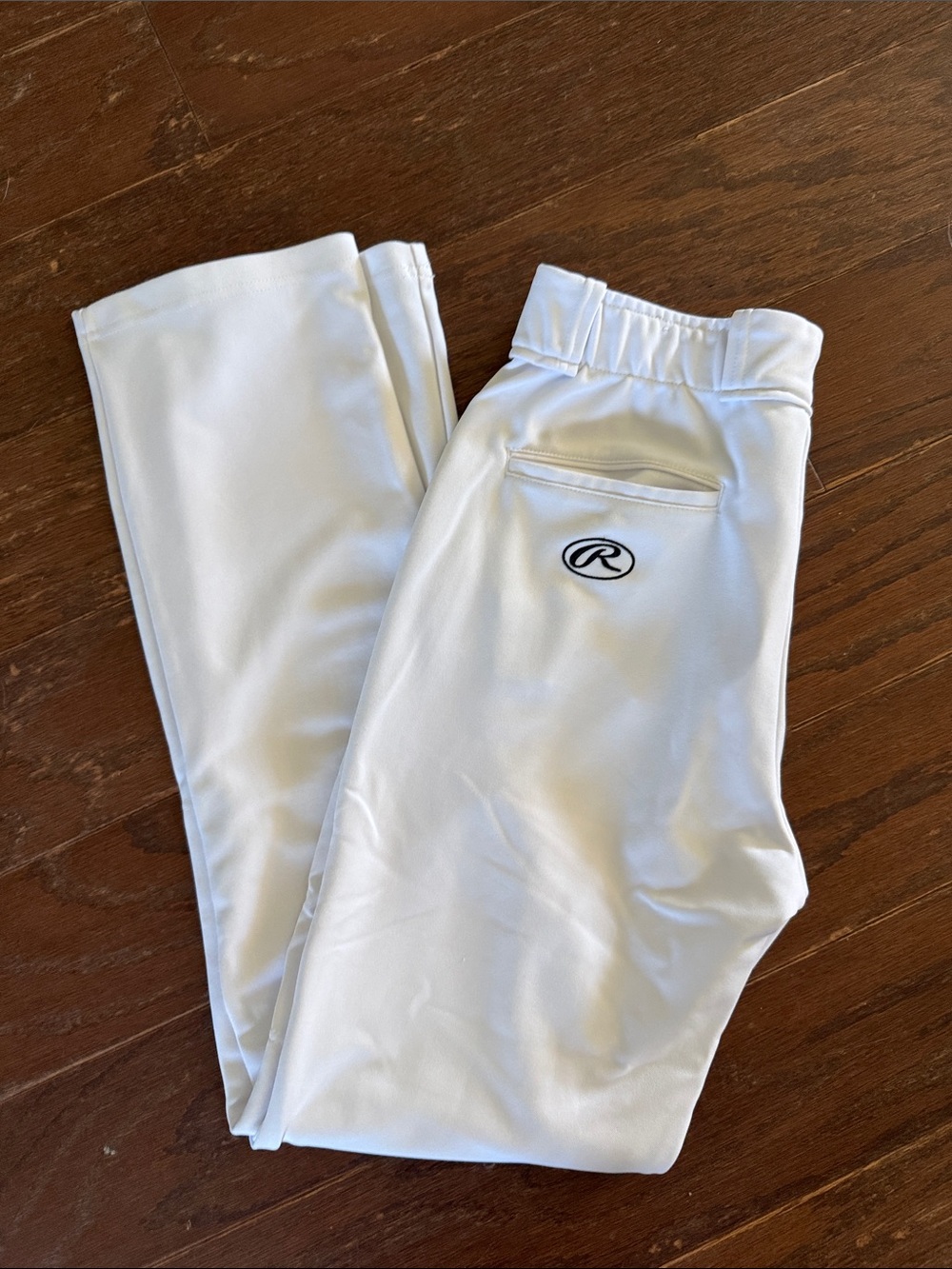 Rawlings Men’s White Athletic Baseball Pants with Black Logo